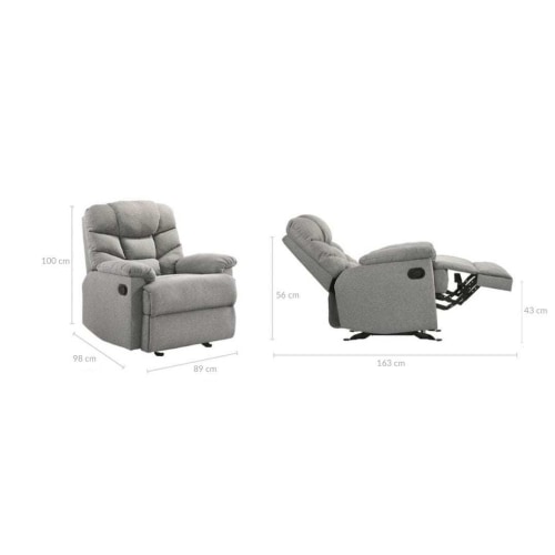 Grey recliner rocking chair top